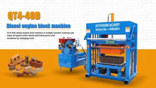 Qt4-40 Diesel Engine Building Block Cement Interlocking Brick Making Machine
