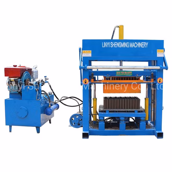Qt4-40 Diesel Engine Building Block Cement Interlocking Brick Making Machine