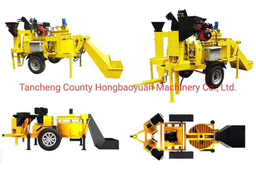 M7mi Twin Mobile Diesel Powered Semi Automatic Clay Interlocking Brick Block Making Machinery